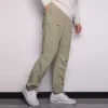 Erkek Converse Düz Renkli Dokuma Düz Paça Günlük Pantolon/Pantolon açık gri Yeşil