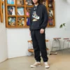 Erkek Converse Düz Renkli Yüksek Bel Bundle Feet Spor Pantolon/Jogger Pantolon Siyah