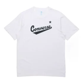 Erkek Converse Klasik Alfabe Desenli Kısa Kollu Beyaz