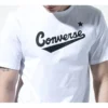Erkek Converse Klasik Alfabe Desenli Kısa Kollu Beyaz