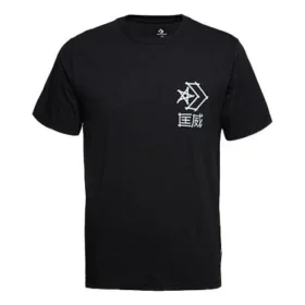 Erkek Converse Logo Baskılı Spor Kısa Kollu Siyah