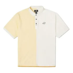 Erkek Converse Splicing Colorblock Yaka Kısa Kollu Krem Sarı Polo Gömlek Erkek Converse Splicing Colorblock Yaka Kısa Kollu Krem Sarı Polo Gömlek