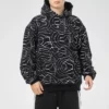Erkek Converse Spor Giyim Günlük Spor Splash Mürekkep Baskılı Kapüşonlu Polar Astarlı Kazak Tam Baskı