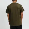 Erkek Converse x Kim Jones Crossover Küçük Etiket Düz Renkli Spor Yuvarlak Yaka Kısa Kollu Zeytin Yeşili