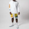 Erkek Converse x Rokit Crossover Sırtında Büyük Baskılı Logo Kapüşonlu Uzun Kollu Beyaz