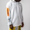Erkek Converse x Rokit Crossover Sırtında Büyük Baskılı Logo Kapüşonlu Uzun Kollu Beyaz