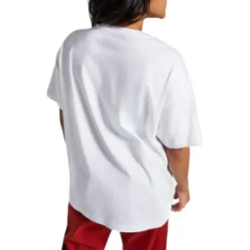 Flaming Logo Oversized Tişört Asya Bedenleri “Beyaz Kırmızı”