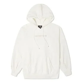 Gevşek Örgü Kapüşonlu Sweatshirt Krem Beyaz Gevşek Örgü Kapüşonlu Sweatshirt Krem Beyaz