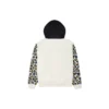 Gökkuşağı Leopar Desenli Kapüşonlu Sweatshirt Asya Bedenleri “Off White”