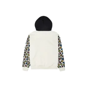 Gökkuşağı Leopar Desenli Kapüşonlu Sweatshirt Asya Bedenleri “Off White” Gökkuşağı Leopar Desenli Kapüşonlu Sweatshirt Asya Bedenleri “Off White”