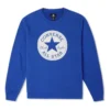 Go-To Chuck Taylor Yama Fransız Terli Kruvaze Sweatshirt Asya Bedenleri “Mavi”