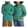 Go-To Nakışlı Yıldız Chevron Standart Kesim Polar Kapüşonlu Sweatshirt Asya Bedenleri “Yeşil”