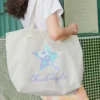 Grafikli Tote Çanta “Beyaz”