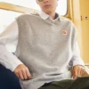 Çift Dimi Örgü Yelek Asya Bedenleri “Gri”