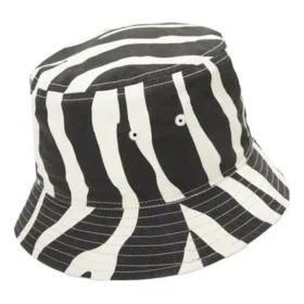 Çift Taraflı Zebra Kova Şapka “Siyah”