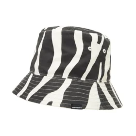 Çift Taraflı Zebra Kova Şapka “Siyah”