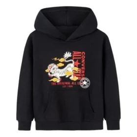 Çizgi Film Harfli Kapüşonlu Sweatshirt Asya Bedenleri “Siyah Beyaz Kırmızı”