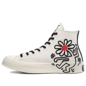 Keith Haring x Converse Chuck 70 Yüksek Bilekli Ayakkabı Egret Beyaz “Egret Siyah Kırmızı”