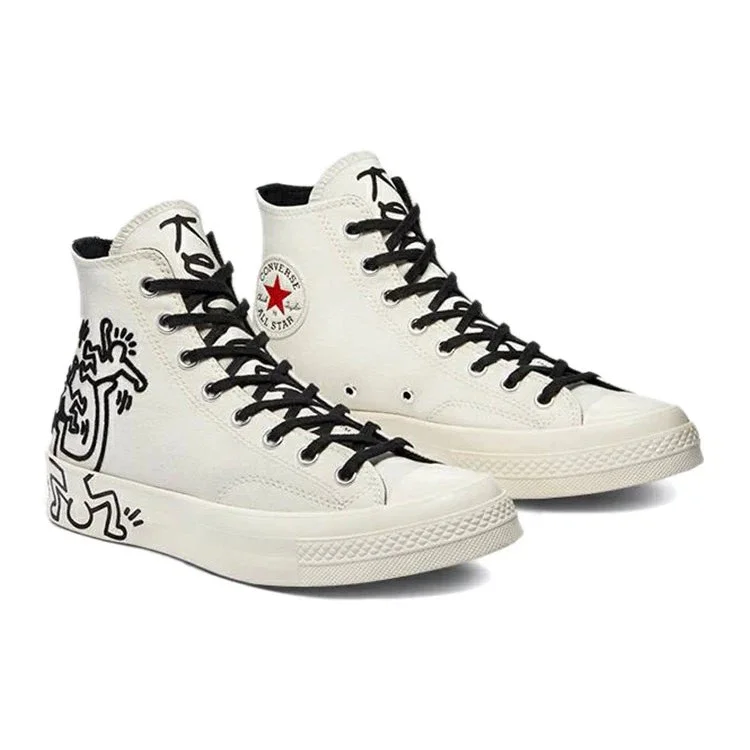 Keith Haring x Converse Chuck 70 Yüksek Bilekli Ayakkabı Egret Beyaz “Egret Siyah Kırmızı” Keith Haring x Converse Chuck 70 Yüksek Bilekli Ayakkabı Egret Beyaz “Egret Siyah Kırmızı”