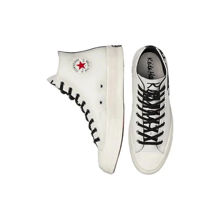 Keith Haring x Converse Chuck 70 Yüksek Bilekli Ayakkabı Egret Beyaz “Egret Siyah Kırmızı” Keith Haring x Converse Chuck 70 Yüksek Bilekli Ayakkabı Egret Beyaz “Egret Siyah Kırmızı”