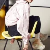 Küçük Logolu Günlük Gömlek Ceket Pembe Mor