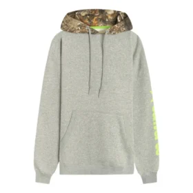 Kontrast Baskılı Kapüşonlu Sweatshirt Asya Bedenleri “Gri”