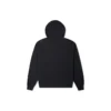 Kontrast Renkli Alfabe İşlemeli Örme Kapüşonlu Sweatshirt Siyah