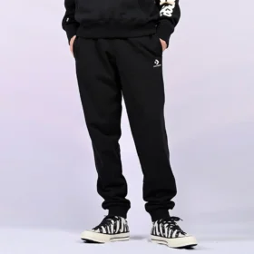 İşlemeli Yıldız Chevron Jogger FT Asya Bedenleri “Siyah”