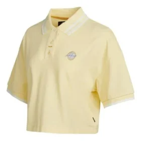 Logo Colorblock Kısa Krem Sarı Polo Gömlek