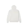 Logo İşlemeli Bol Kesim Polar Kapüşonlu Sweatshirt Beyaz