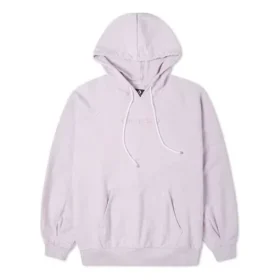 Logo Nakışlı Örgü Kapüşonlu Sweatshirt Mor