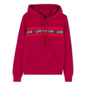 Love the Progress Baskılı Kapüşonlu Sweatshirt Asya Bedenleri “Kırmızı”