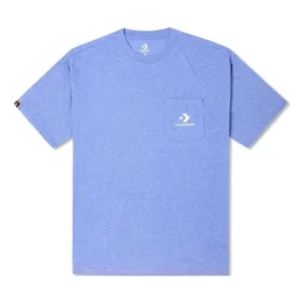 Nakışlı Cepli Tişört Asya Bedenleri “Washed Indigo”