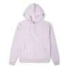Nakışlı Düz Renkli Kapüşonlu Sweatshirt Mor