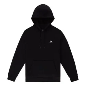 Nakışlı Yıldız Chevron Fransız Teri Kapüşonlu Sweatshirt Asya Bedenleri “Siyah”
