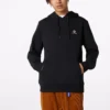 Nakışlı Yıldız Chevron Fransız Teri Kapüşonlu Sweatshirt Asya Bedenleri “Siyah”