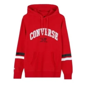 Üniversite Temalı Yazılı Kapüşonlu Sweatshirt Asya Bedenleri “Kırmızı”