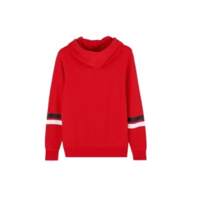 Üniversite Temalı Yazılı Kapüşonlu Sweatshirt Asya Bedenleri “Kırmızı”