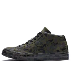One Star Retro Mid Tops Kaykay Ayakkabıları Unisex Kamuflaj Yeşili