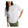 Oversized Çiçek Desenli Crew T-Shirt Asya Bedenleri “Beyaz”