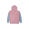 Oversized Renk Bloklu Kapüşonlu Sweatshirt Asya Bedenleri “Pink Aura”