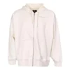 Oversized Tam Fermuarlı Kapüşonlu Sweatshirt Asya Bedenleri “Off White”