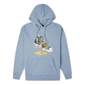 Paint Drip Graphic Pullover Hoodie Asya Bedenleri “Vintage Blue”