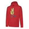 Parmak Harfli Kapüşonlu İpli Sweatshirt Kırmızı