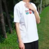 Pics Aplike Kısa Kollu Tişört Unisex Beyaz