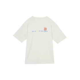 Put-a-Smile-On-Your-Face Logo Tişört Asya Bedenleri “Beyaz”