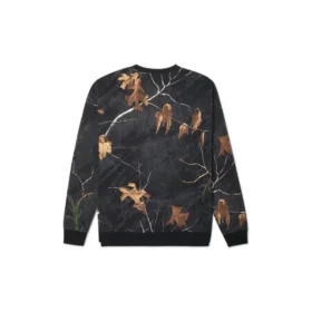 Realtree Baskılı Bisiklet Yaka Sweatshirt Asya Bedenleri “Siyah”
