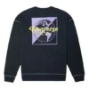 Renew Grafikli Bisiklet Yaka Sweatshirt Asya Bedenleri “Siyah”