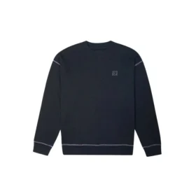 Renew Grafikli Bisiklet Yaka Sweatshirt Asya Bedenleri “Siyah”