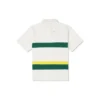 Renk Bloklu Logo Polo Gömlek Asya Bedenleri “Beyaz Yeşil”